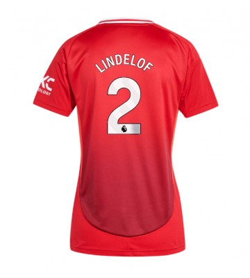 Manchester United Victor Lindelof #2 Primera Equipación Mujer 2024-25 Manga Corta